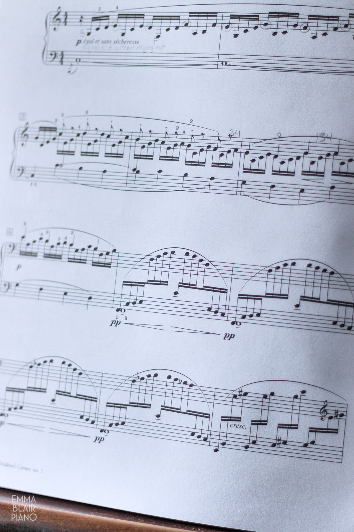 closeup of classical sheet music