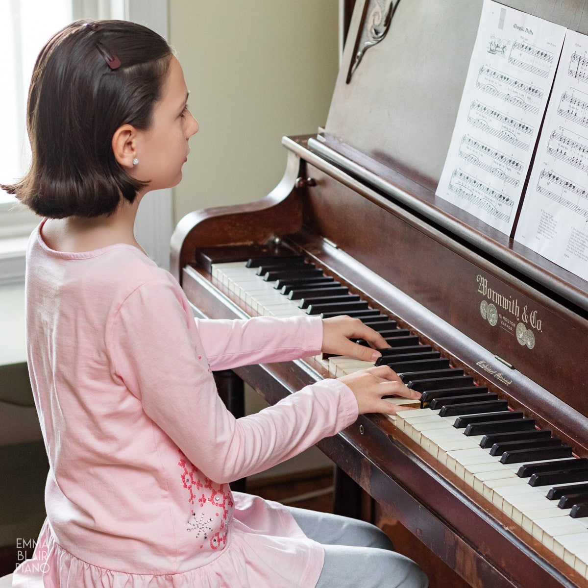 Girl Playing Piano At Recital