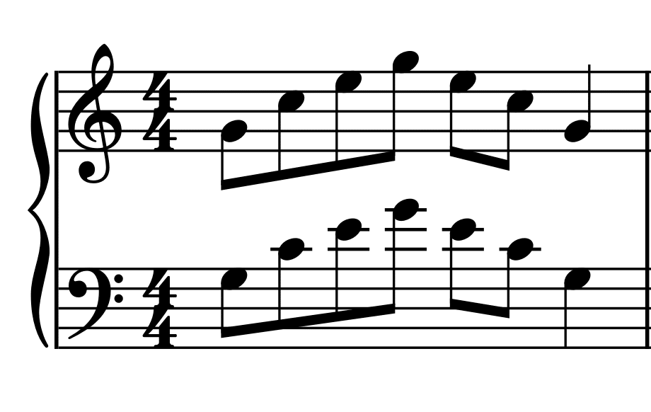 C major arpeggio, second inversion