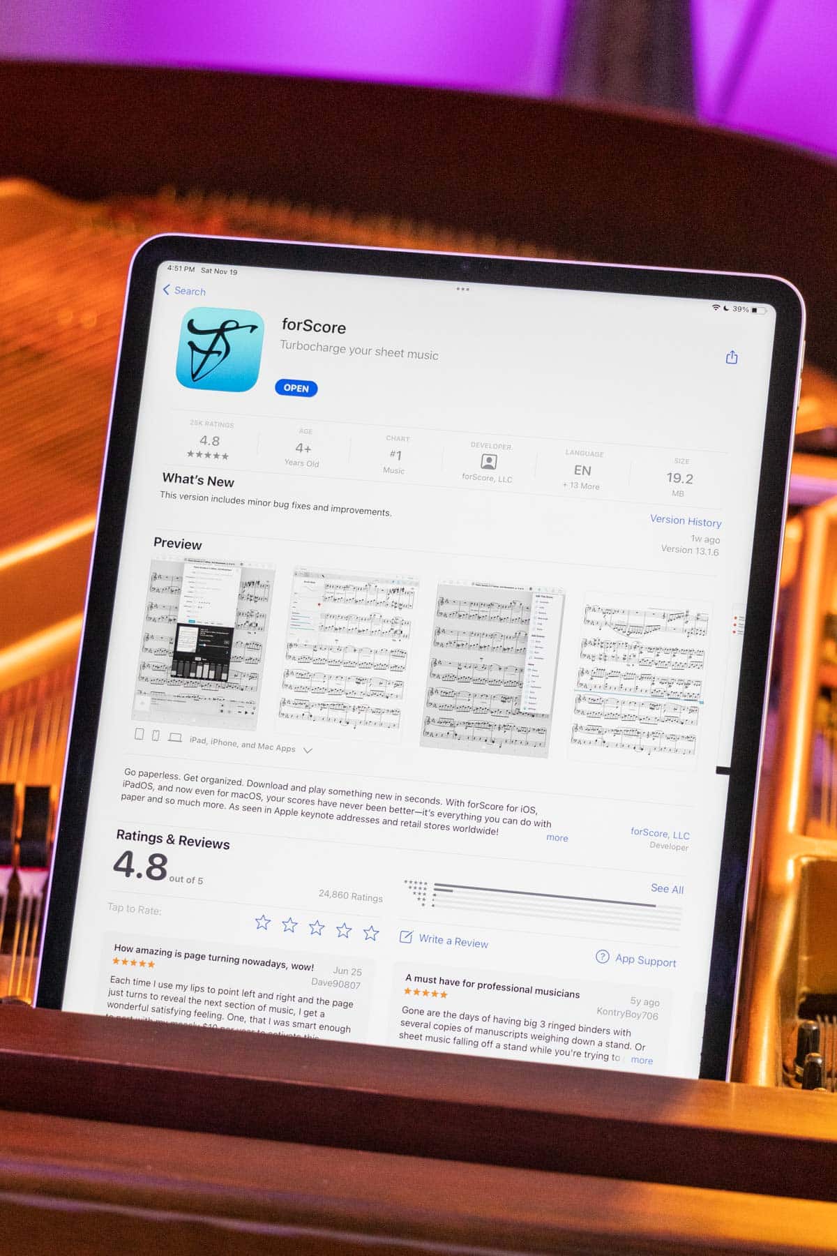 ForScore sheet music app in the App Store on iPad